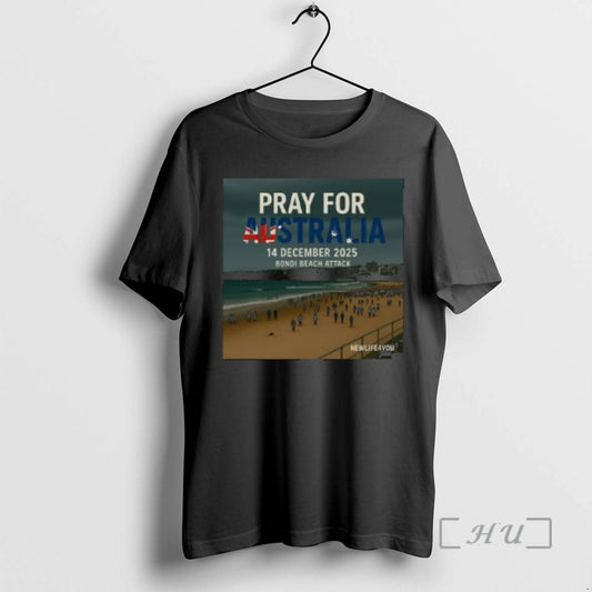 Officials Pray For Australia 14 December 2025 Bondi Beach Attack Circle Black Premium T Shirts