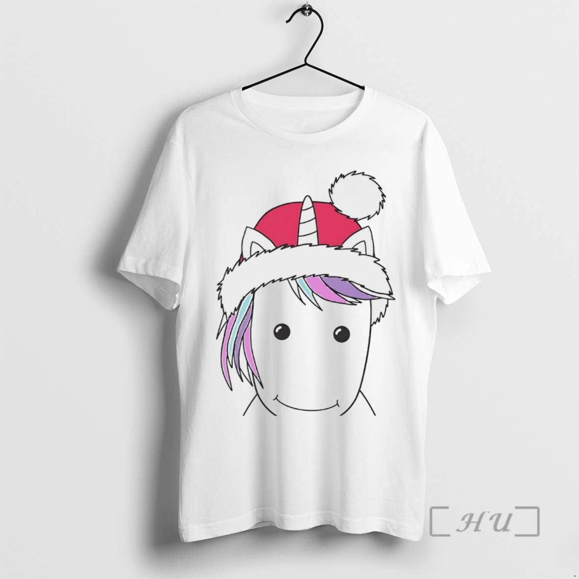 Officials Santa Hat Unicorn Minimalist Cute Christmas White