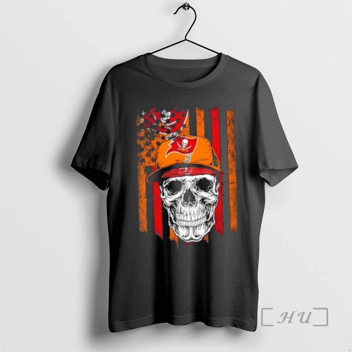 Officials Skull Wearing A Cap Tampa Bay Buccaneers Us Flag