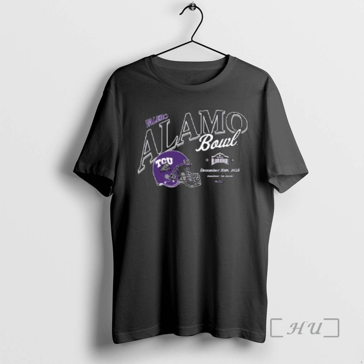Officials Tcu Horned Frogs 2025 Valero Alamo Bowl December 30th 2025 Helmet Circle Black Premium