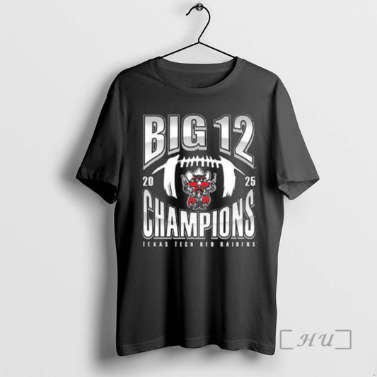 Officials Texas Tech Red Raiders 2025 Big 12 Football Champions Number One Football Circle Black
