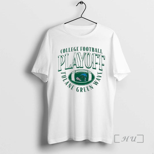 Officials Tulane Green Wave Football 2025 College Football Playoff Curve Circle White Premium T Shirts
