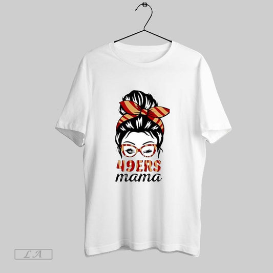 Original 49ers Mama Messy Bun Winking Eye San Francisco Football Fan