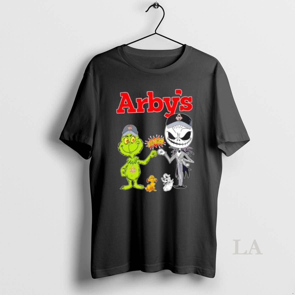 Original Arbys X Grinch And Jack Skellington Fist Bump Uniwilling Friends