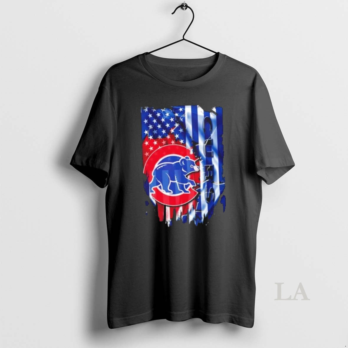 Original Chicago Cubs Baseball X American Flag