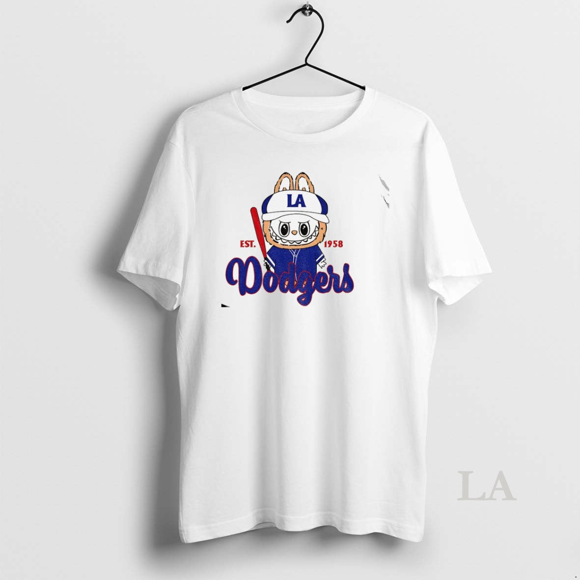Original Cute Monster Labubu Los Angeles Dodgers Mlb Baseball Est 1958