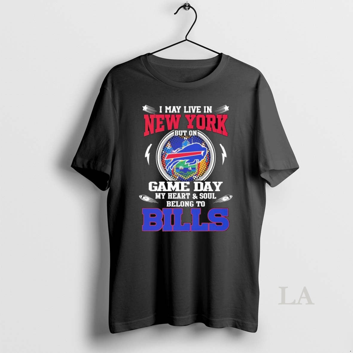 Original I May Live In New York But On Game Day My Heart Soul Belong