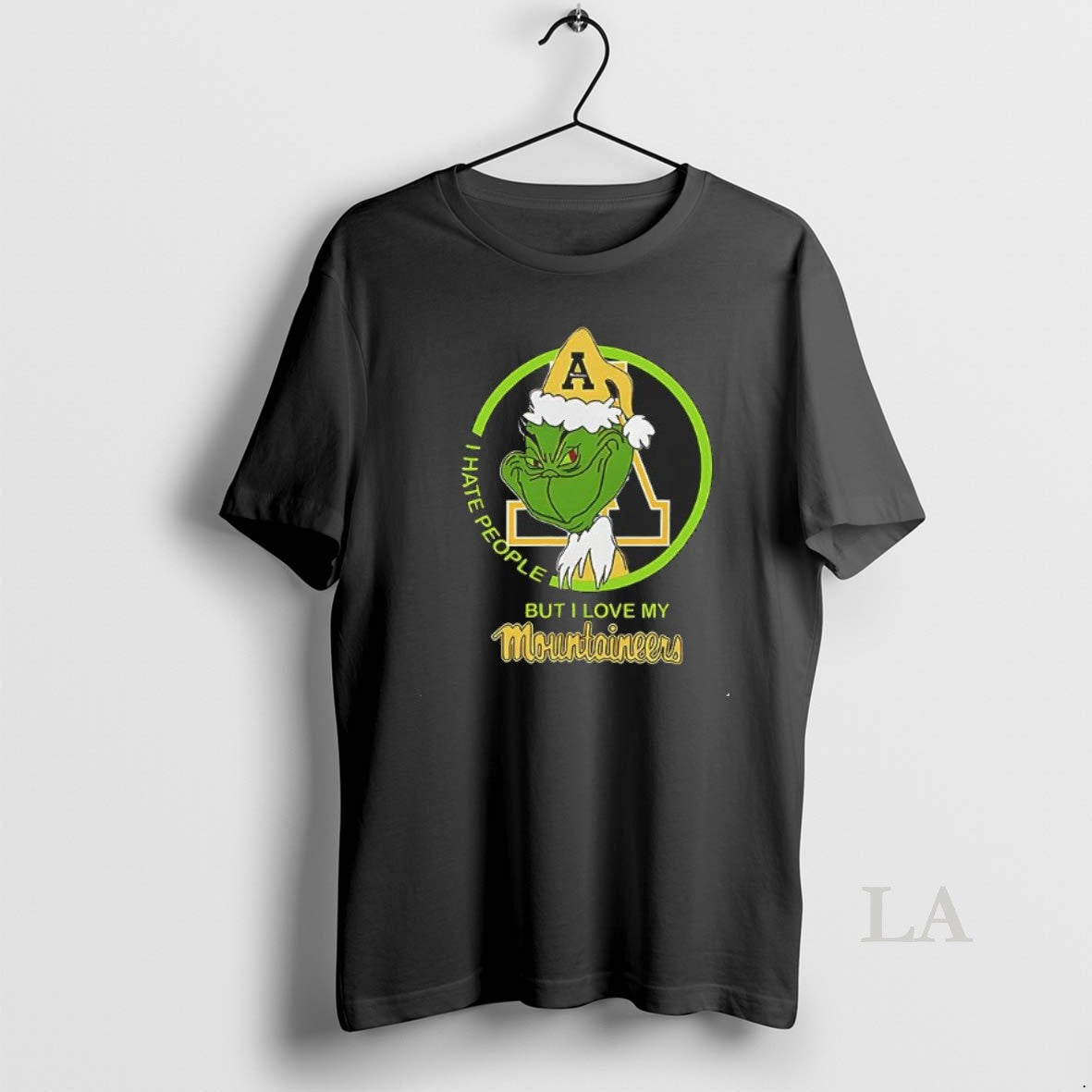 Original I Hate People But I Love My Appalachian State Mountaineer Grinch With Santa Hat