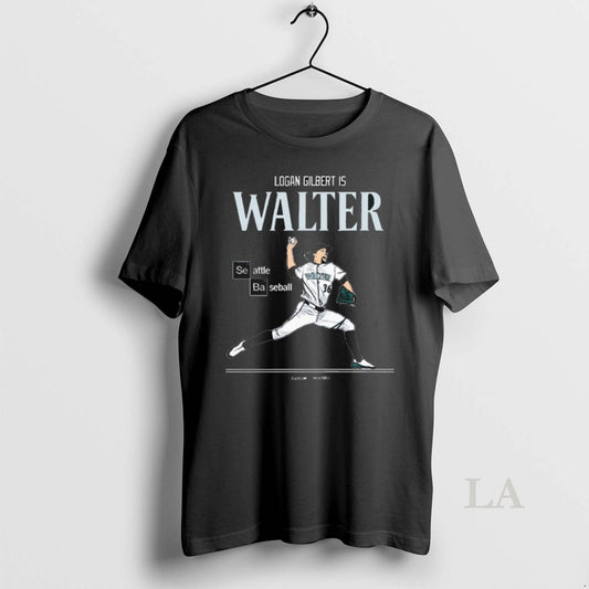 Original Logan Gilbert Is Walter Seattle Mariners Baseball Mlb Slash Line Signature