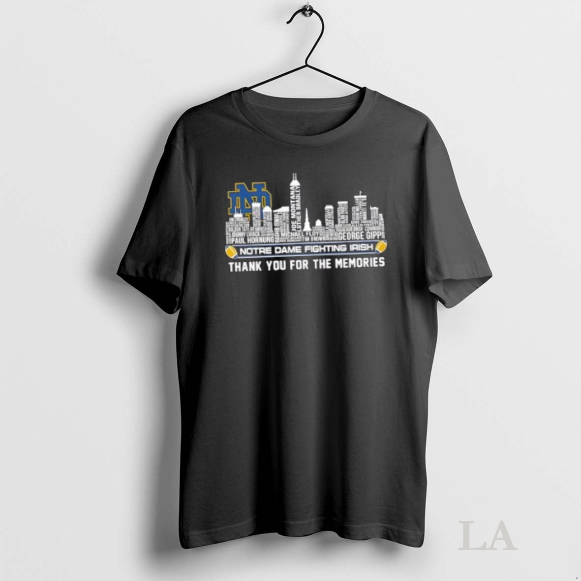 Original Notre Dame Fighting Irish Names City Thank You For The Memories Skyline