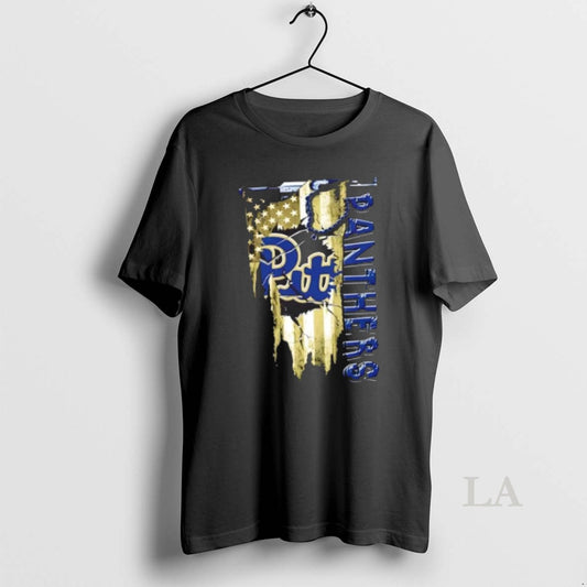 Original Pittsburgh Panthers Football Battle Shattered Usa Flag Rip Design