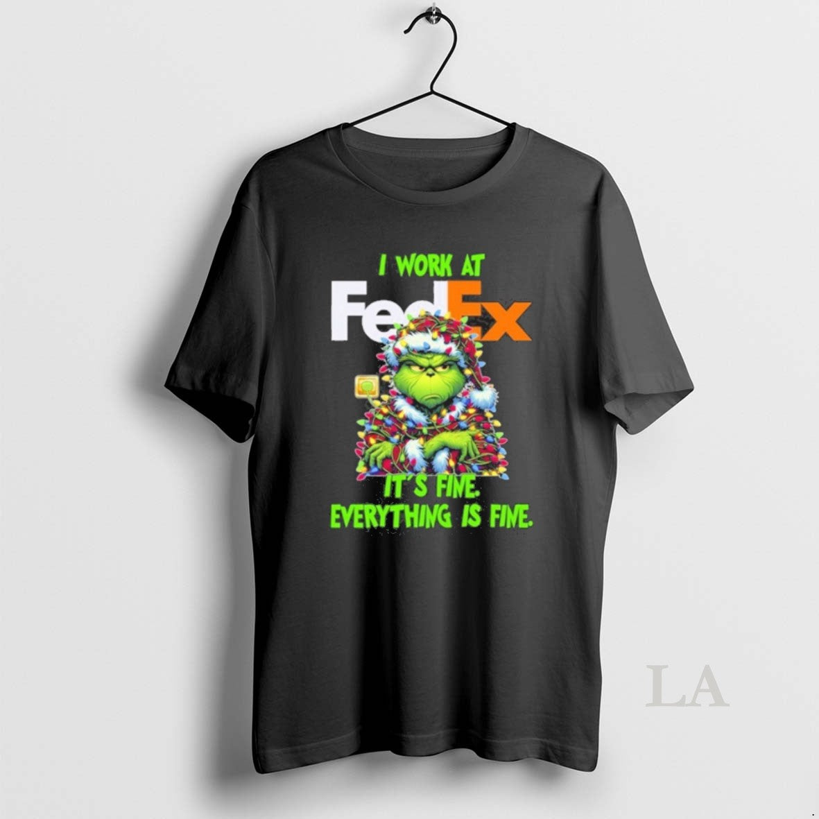 Original Santa Grinch Light I Work At Fedex Logo Its Fine Everything Is Fine