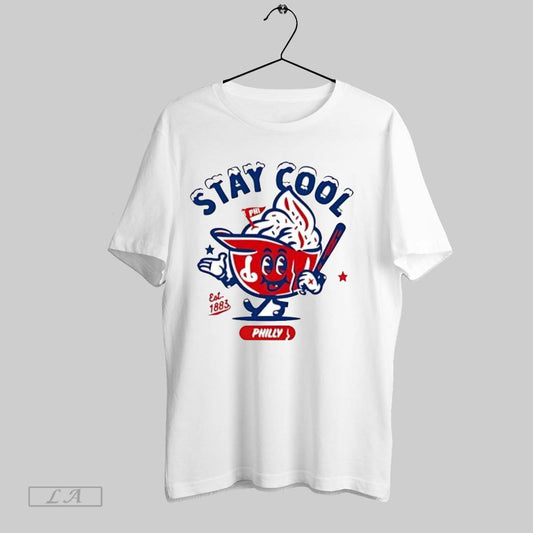 Original Stay Cool Philly Baseball Mascot Est 1883 With Bat And Flag