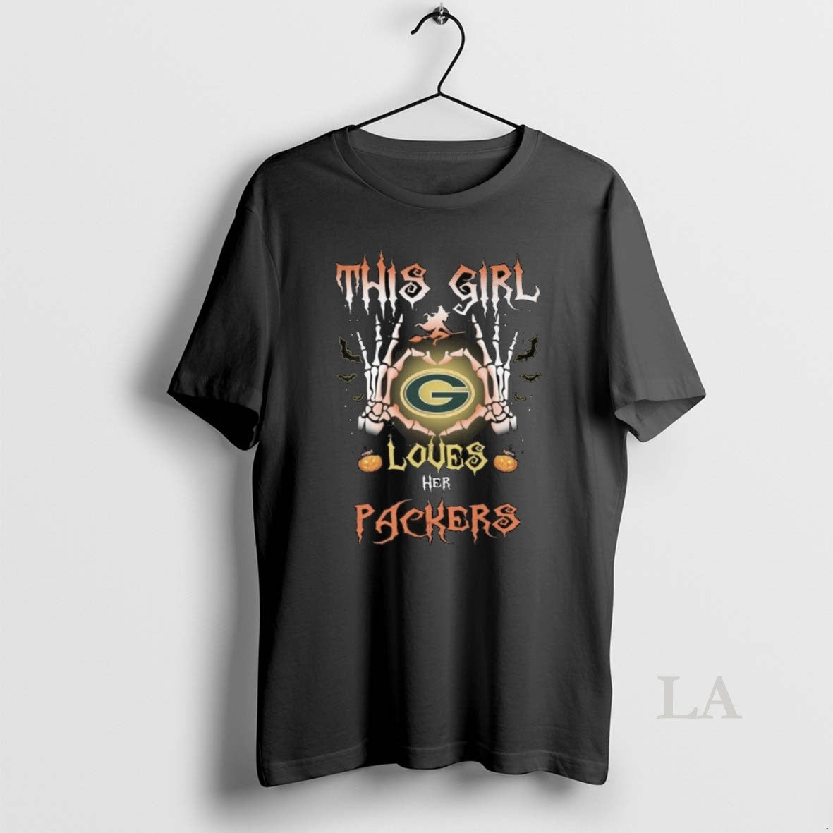 Original This Girl Loves Her Green Bay Packers Skeleton Halloween Long Sleve