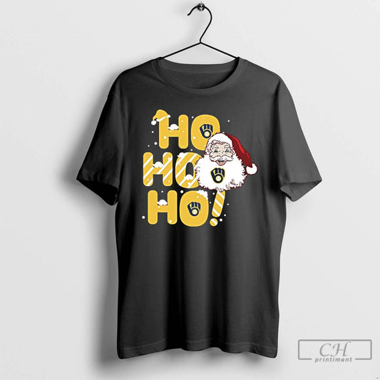 Premium 2025 Milwaukee Brewers Christmas Santa Ho Ho Ho T Shirts