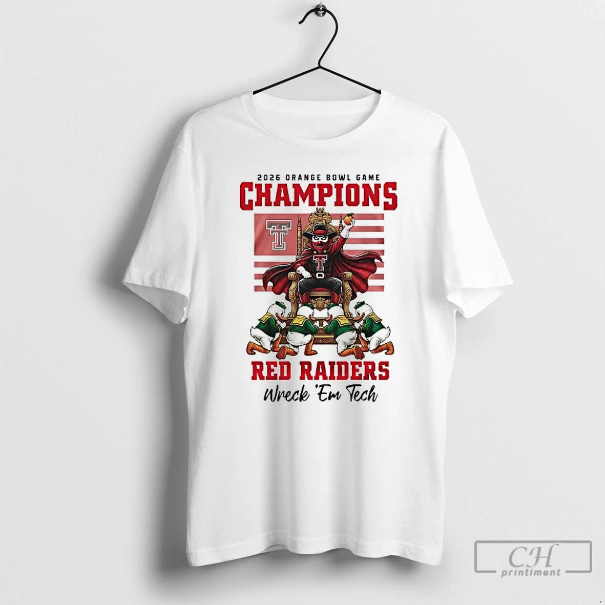 Premium 2026 Orange Bowl Game Champions Texas Tech Red Raiders Wreck Em Tech T Shirts