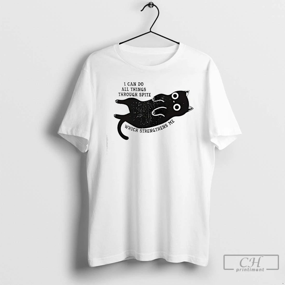 Premium Black Cat I Can Do All Things Through Spite Which Strengthens Me T Shirts