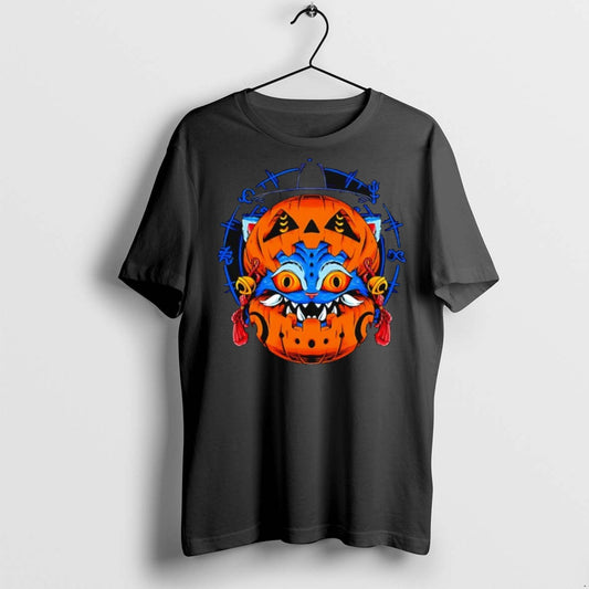 Premium Blue Tiger Derpy Inside Pumpkin Halloween T Shirts