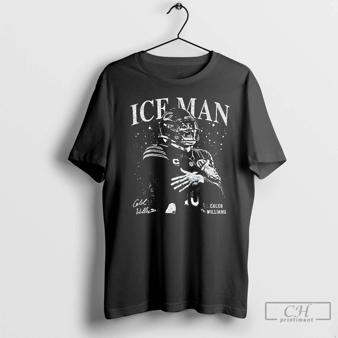 Premium Caleb Williams Football Vintage Ice Man Signature