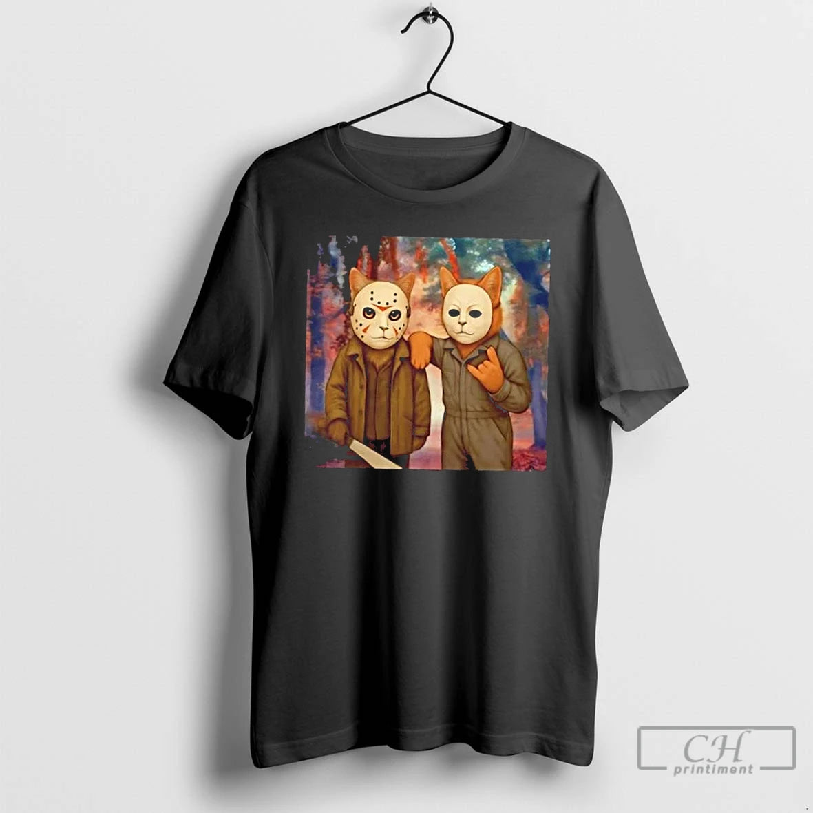 Premium Cats Mashup Halloween Horror Movies T Shirts