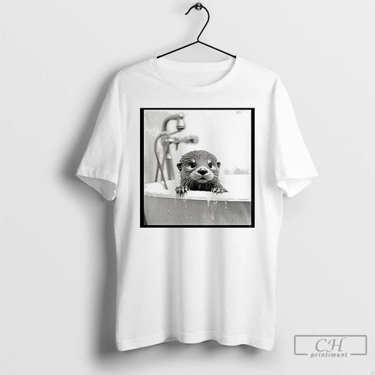Premium Cute Otter Take A Shower Funny Meme T Shirts
