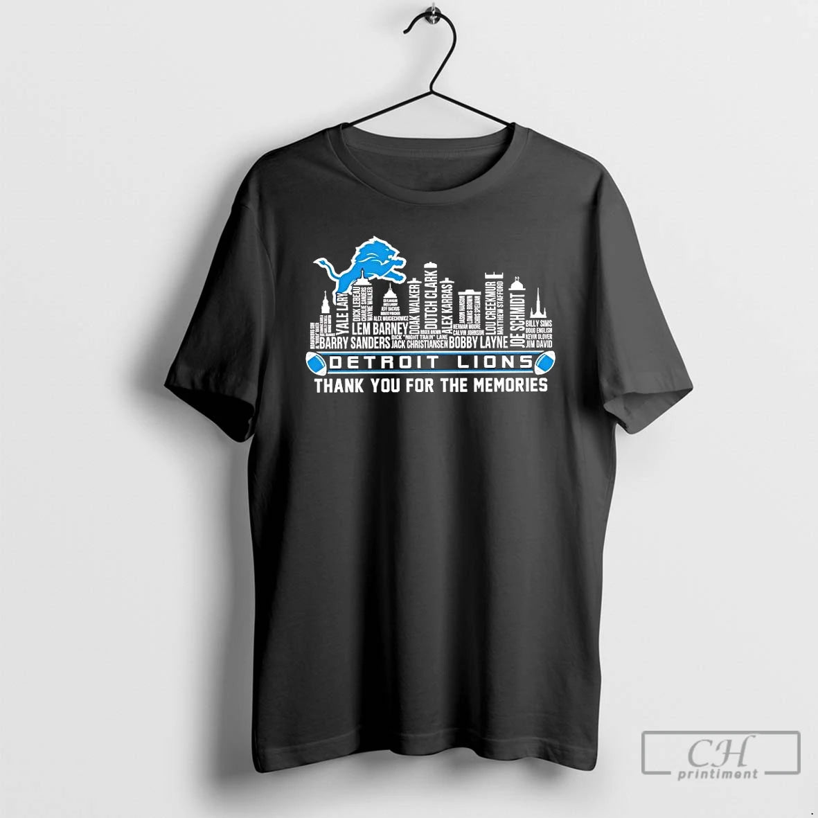 Premium Detroit Lions Players Names Skyline Thank You For The Memories