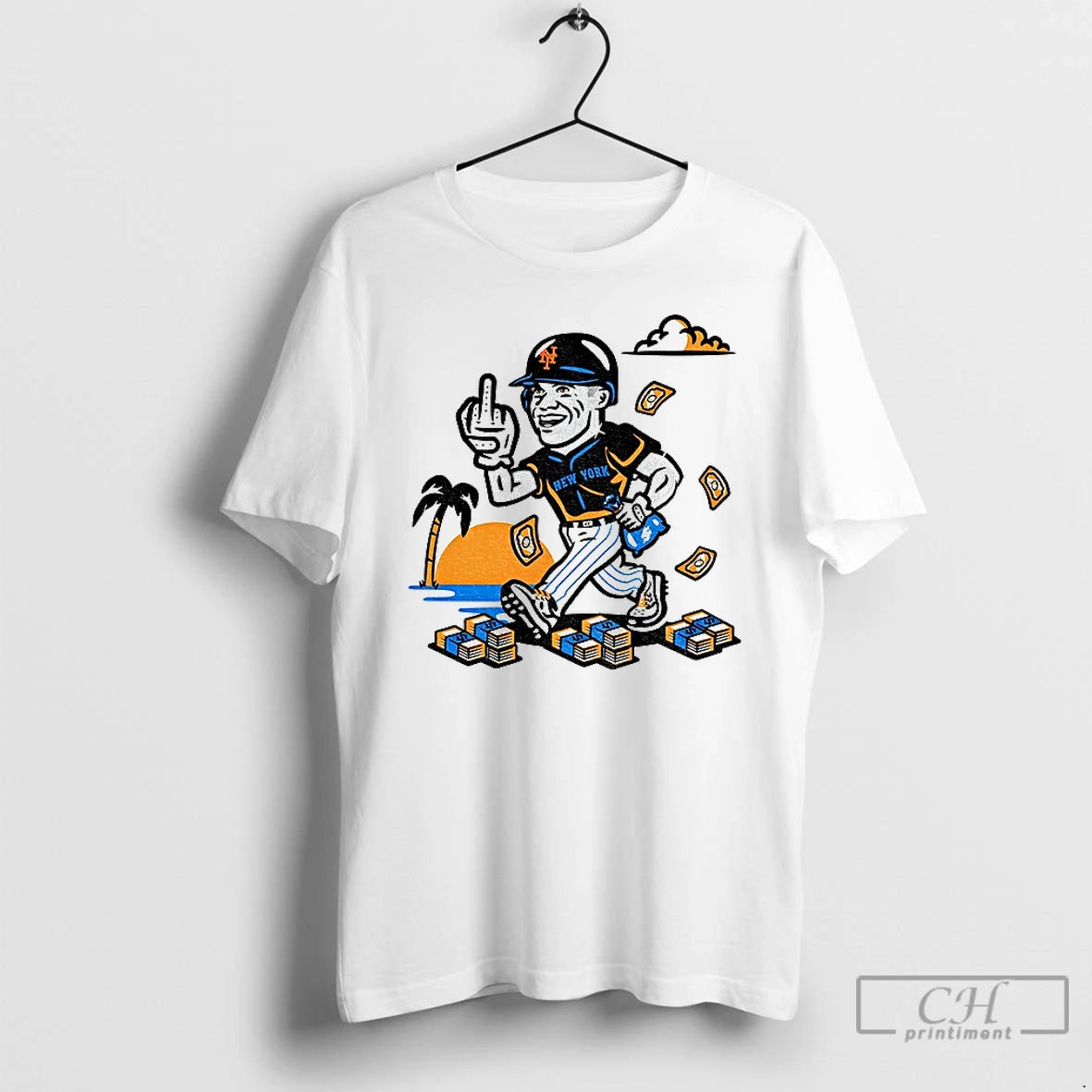 Premium Francisco Lindor Cartoon Middle Finger New York Mets Mlb Baseball Cancun T Shirts