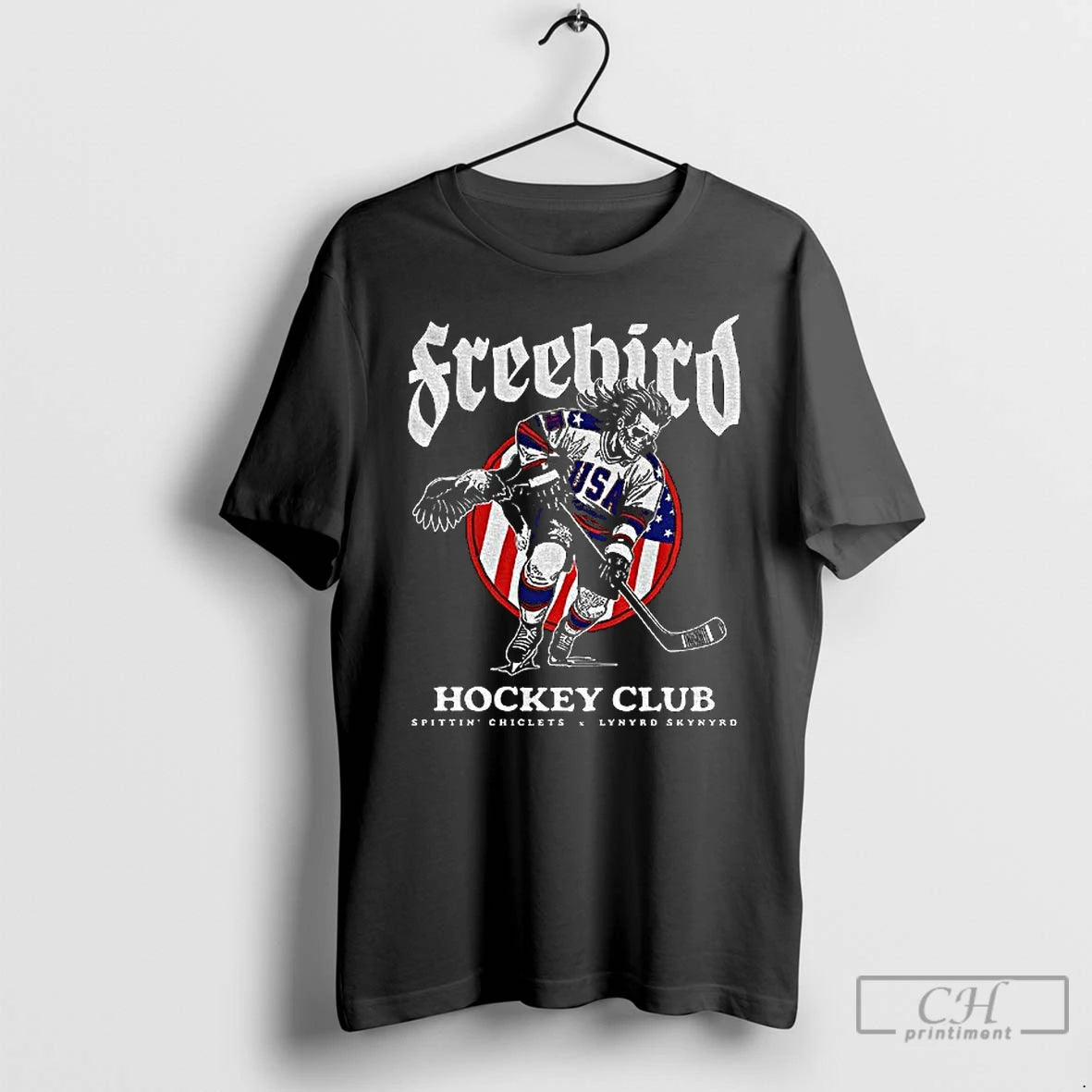 Premium Freebird Usa Spittin Chiclets X Lynyrd Skynyrd Hockey Club