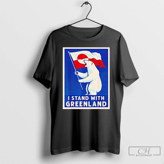 Premium I Stand With Greenland Flag Polar Bear