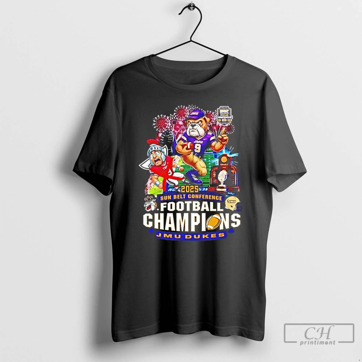 Premium James Madison Dukes 2025 Sun Belt Conference Champions Mascot