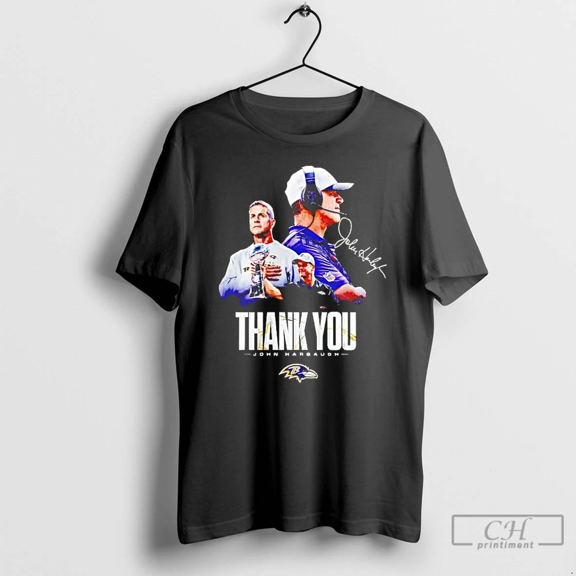 Premium John Harbaugh Thank You Ravens Coach Signature