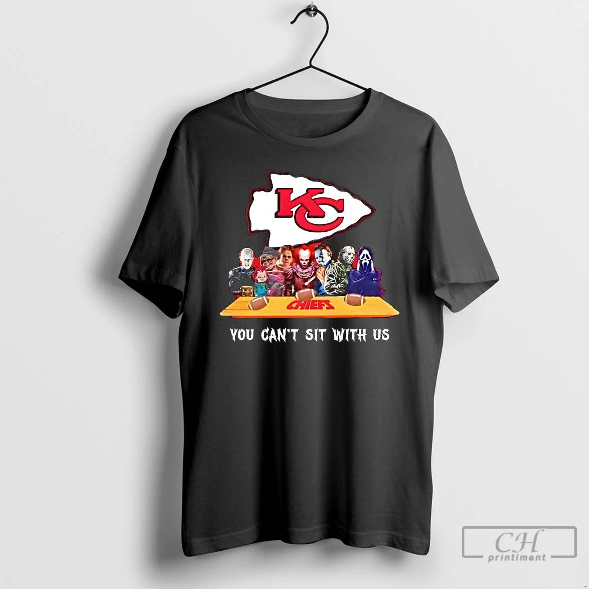 Premium Kansas City Chiefs Horror Movies Halloween You Cant Sit With Us T Shirts