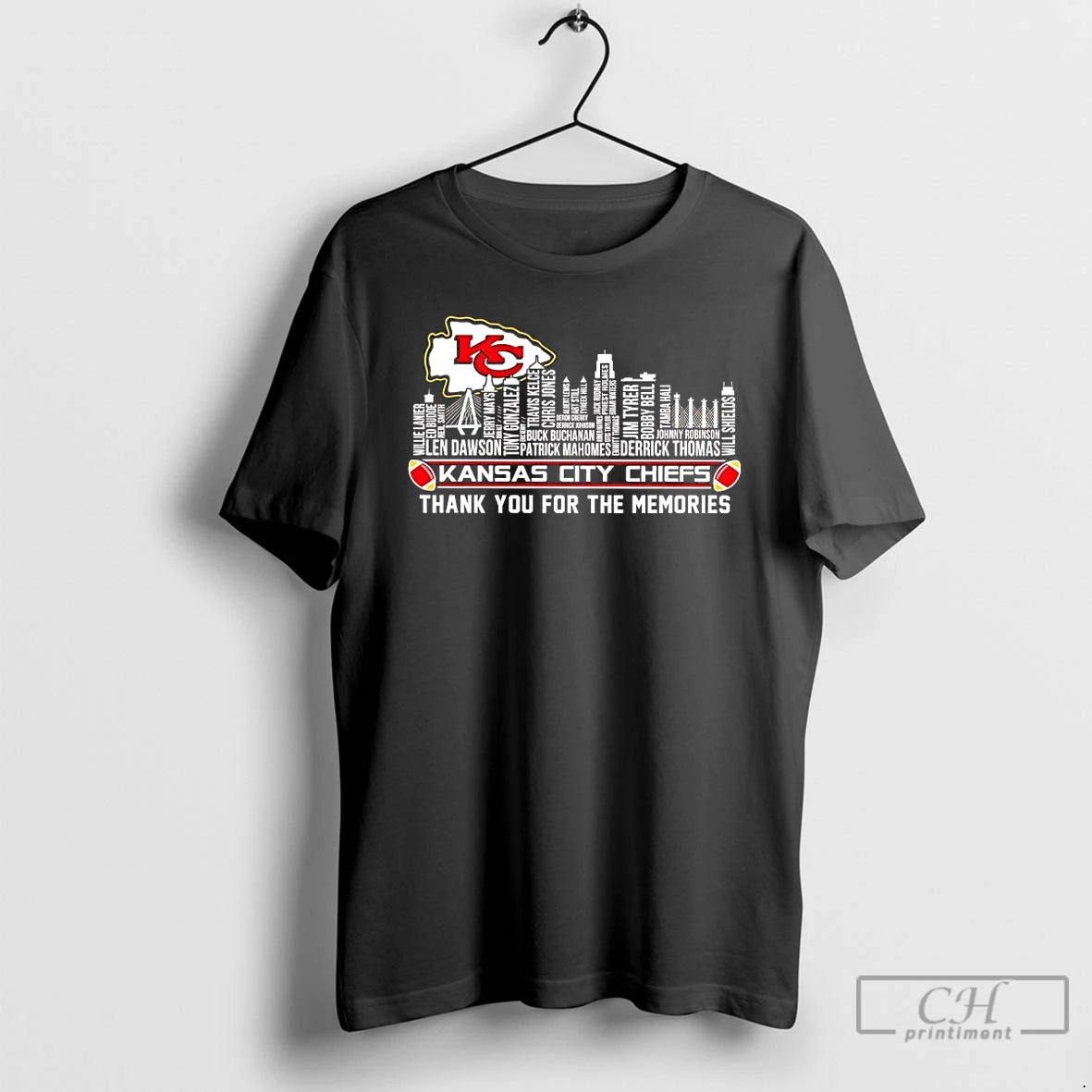 Premium Kansas City Chiefs Players Names Skyline Thank You For The Memories T Shirts Sweater
