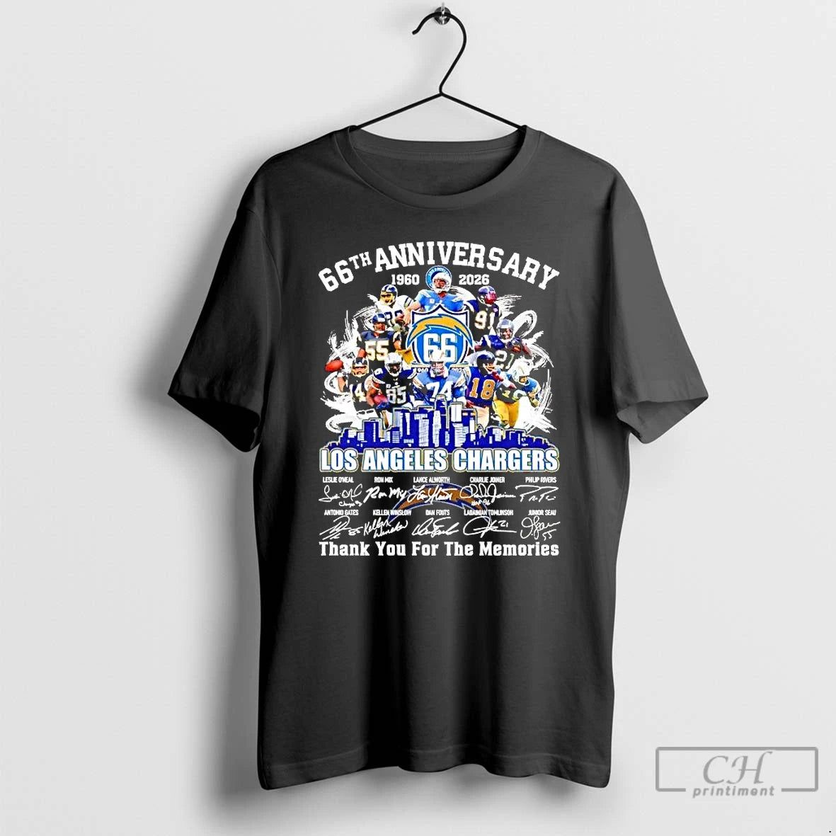 Premium Los Angeles Chargers 66th Anniversary 1960 2026 Team Players