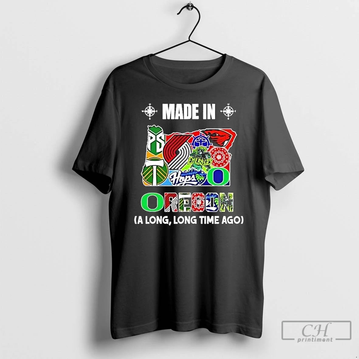 Premium Made In Oregon A Long Long Time Ago State Logo Map 2026 T Shirts