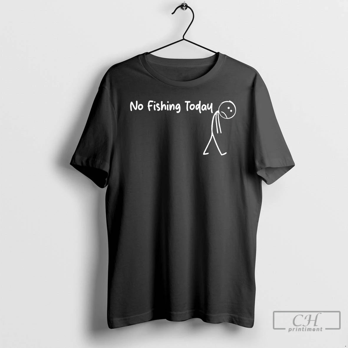 Premium Sad Stick Man No Fishing Today Meme