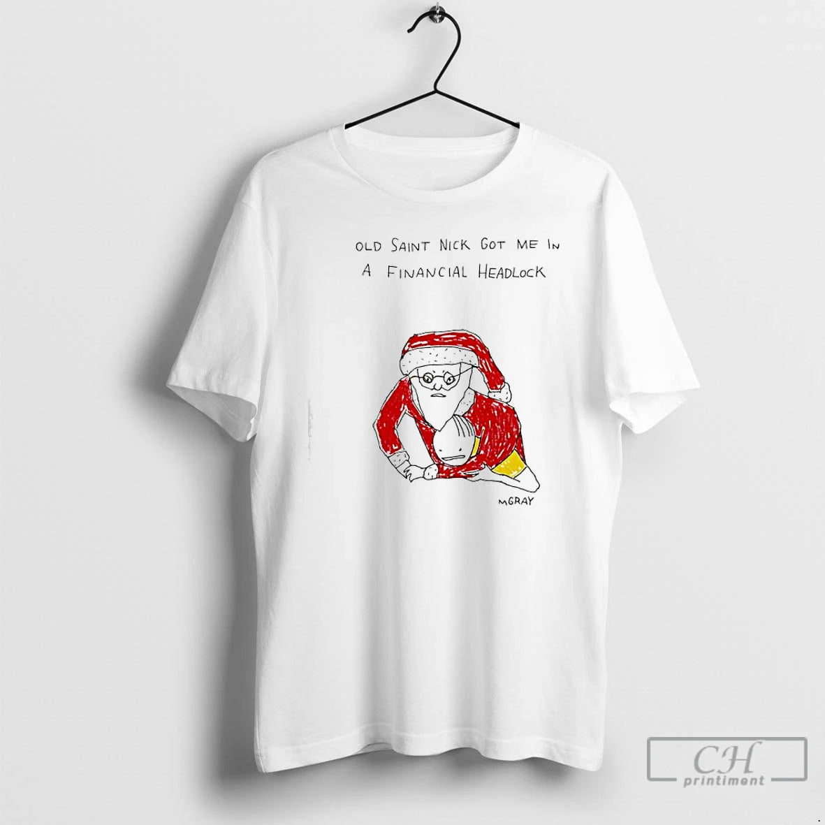 Premium Santa Claus Old Saint Nick Got Me In A Financial Headlock T Shirts Sweater