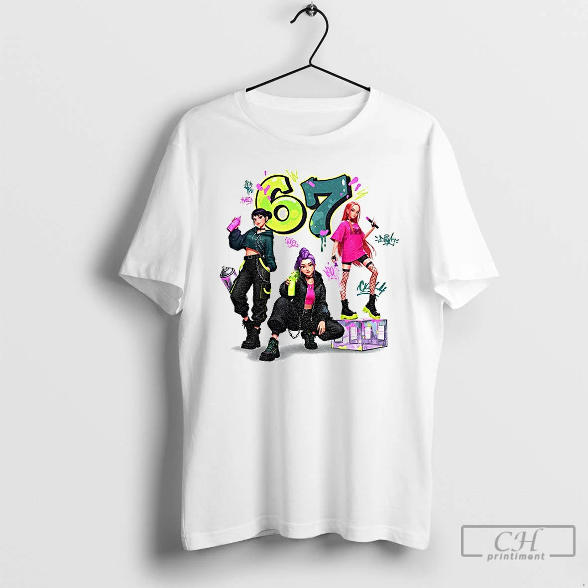 Premium Six Seven 6 7 Meme Graffiti Kpop Huntrix Girls Band