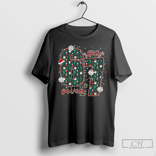 Premium Six Seven Meme Merry Christmas 2025 T Shirts