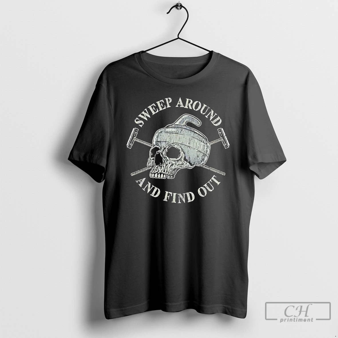 Premium Sweep Around And Find Out Skull Hockey Graphic
