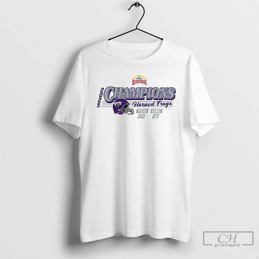 Premium Tcu Horned Frogs Football 2025 Valero Alamo Bowl Tcu Champs Score 30 27