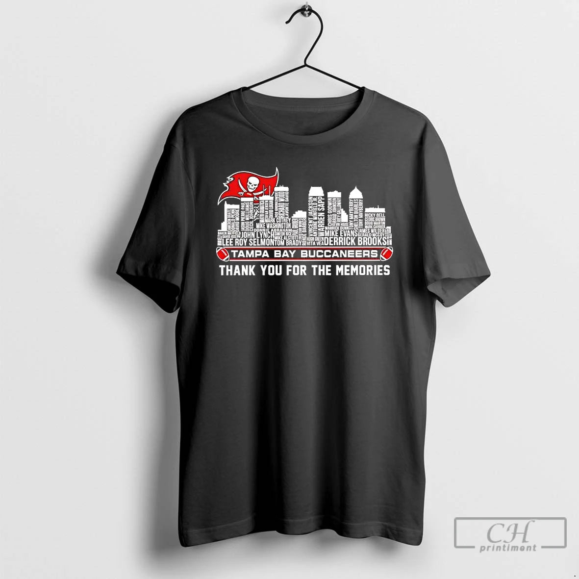 Premium Tampa Bay Buccaneers Players Names Skyline Thank You For The Memories T Shirts Sweater