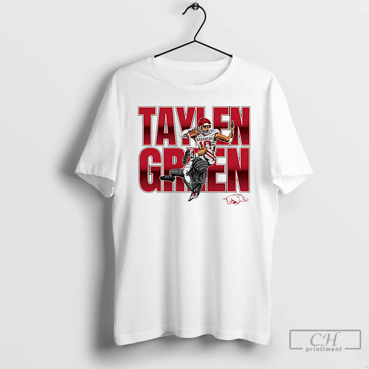 Premium Taylen Green Arkansas Football Ncaa Caricature