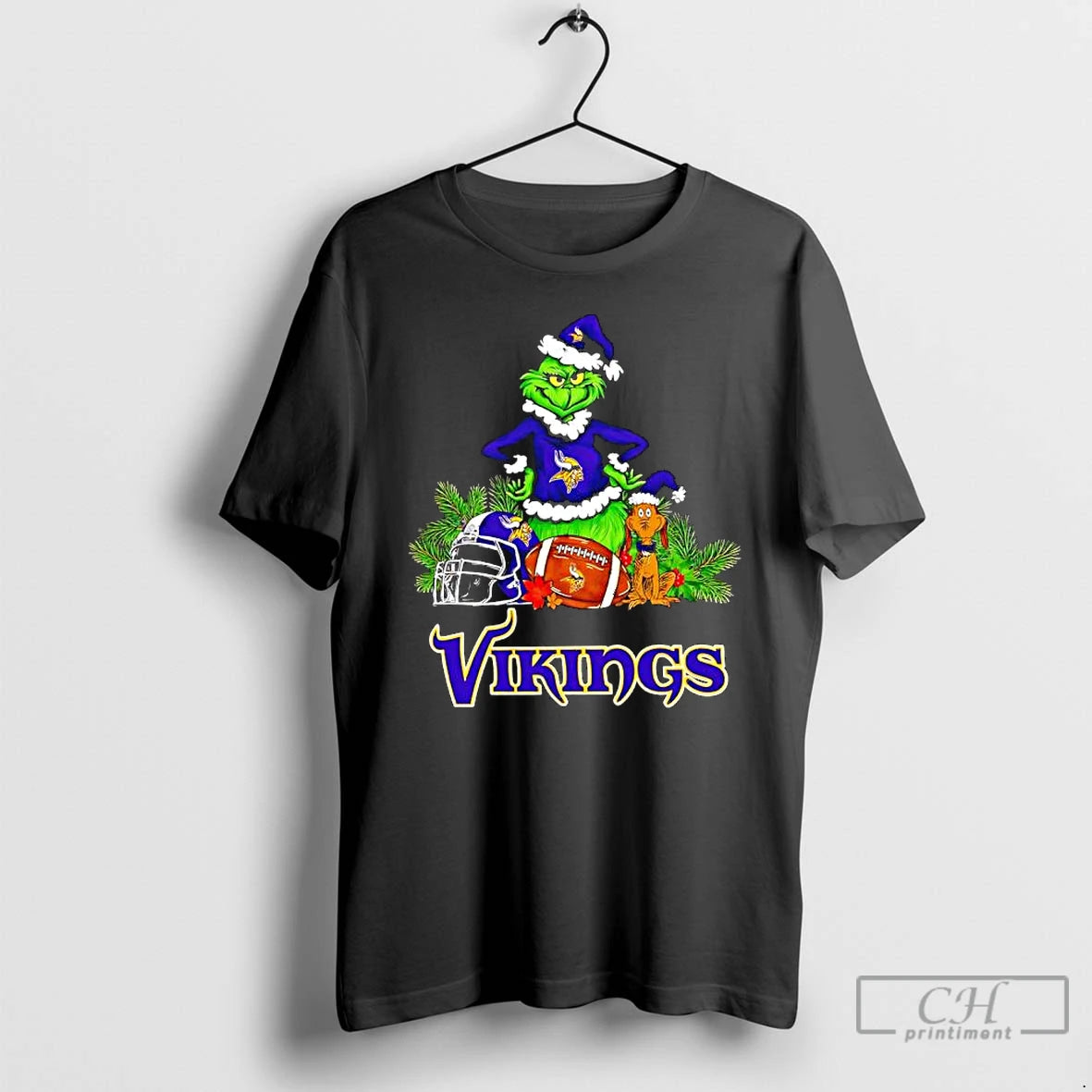 Premium The Grinch And Max Minnesota Vikings Christmas Helmet Items