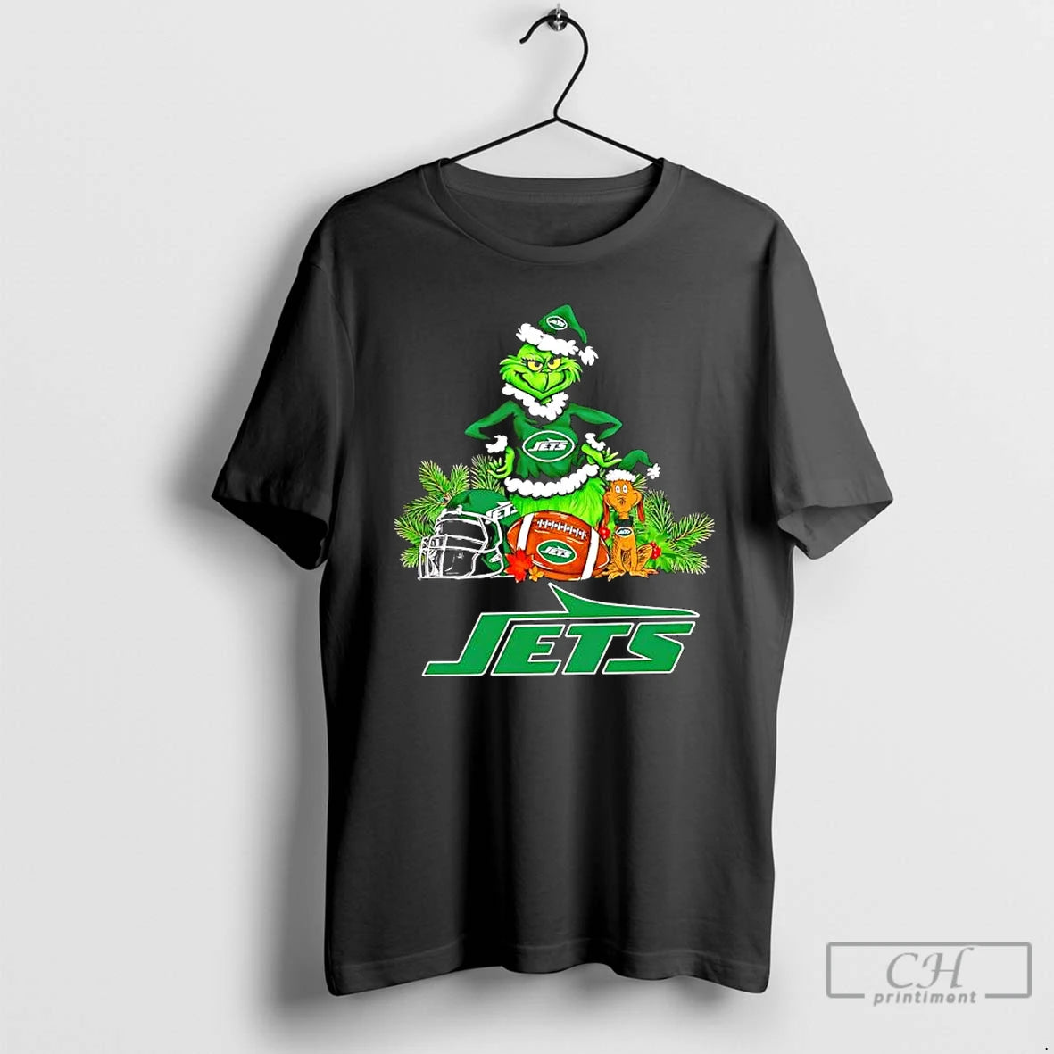 Premium The Grinch And Max New York Jets Christmas Helmet Items