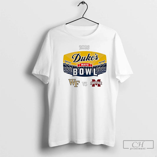Premium Wake Forest Vs Mississippi State 2026 Dukes Mayo Bowl College Football Game T Shirts