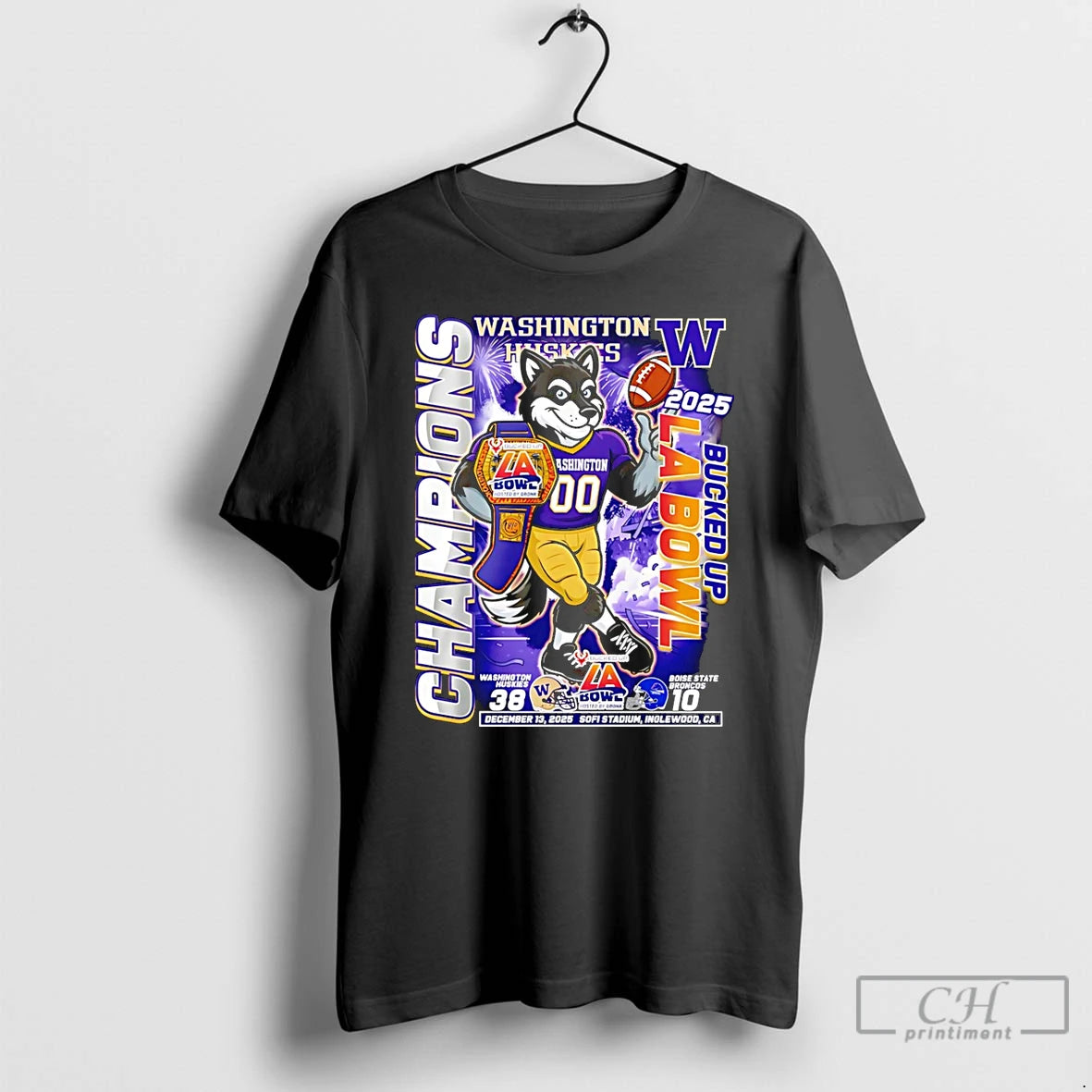 Premium Washington Huskies Bucked Up La Bowl Champions 2025 Mascot
