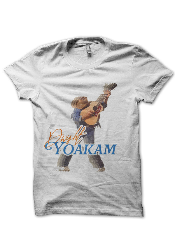 Retro Country Icon Tribute Dwight Yoakam White T-Shirt
