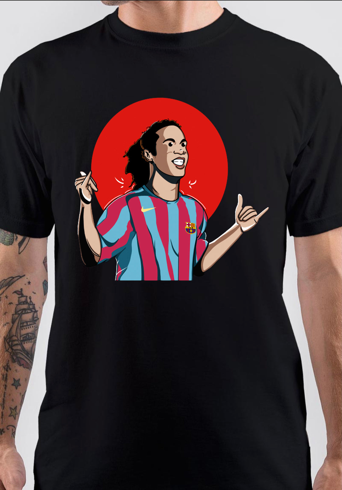 Ronaldinho Cartoon Art T-Shirt