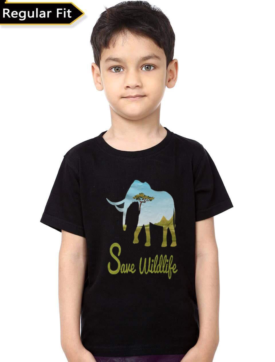 Save Wildlife Black Kids T-Shirt